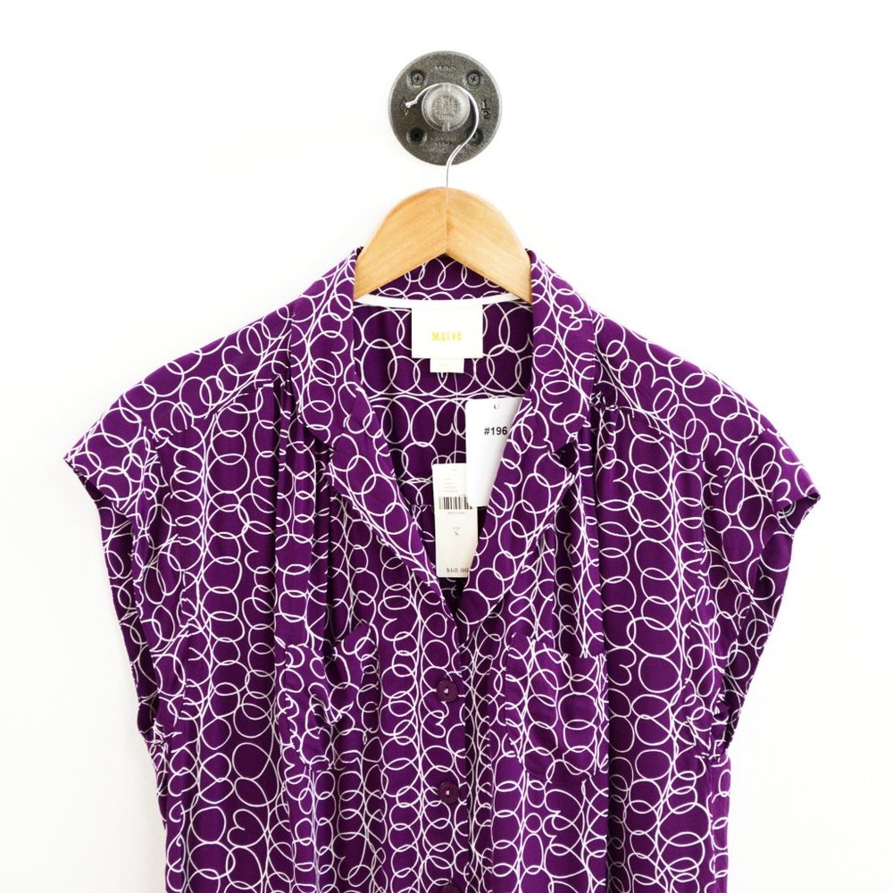 Maeve Patterned Button Down Blouse #196-79 - image 2